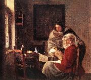VERMEER VAN DELFT, Jan Girl Interrupted at Her Music r oil painting picture wholesale